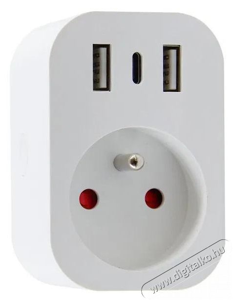 IMMAX NEO Konnektor, belt&eacute;ri, f&ouml;ldelt, E t&iacute;pus, 2&times; USB, 1&times; USB-C, Zigbee H&aacute;ztart&aacute;s / Otthon / K&uuml;lt&eacute;r - Okos otthon - Okos konnektor - 508172