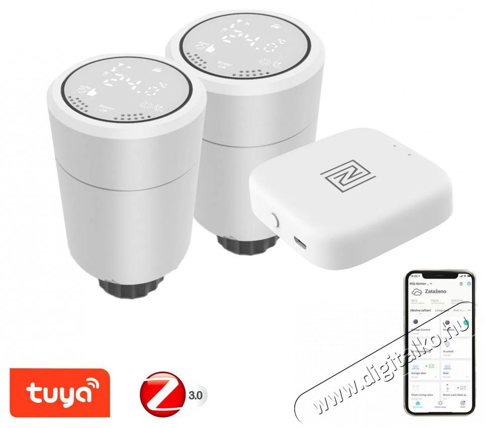 IMMAX NEO okos termosztatikus fej Zigbee + Smart NEO BRIDGE PRO v2 H&aacute;ztart&aacute;s / Otthon / K&uuml;lt&eacute;r - Okos otthon - Termoszt&aacute;t - 508166