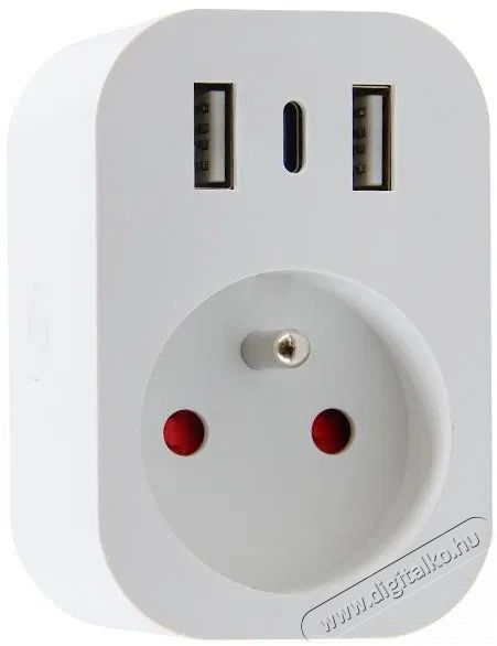 IMMAX NEO LITE Smart belt&eacute;ri konnektor, E t&iacute;pus, 2&times; USB, 1&times; USB C , WiFi H&aacute;ztart&aacute;s / Otthon / K&uuml;lt&eacute;r - Okos otthon - Okos konnektor - 522122
