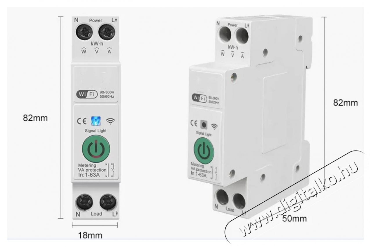 IMMAX NEO Smart egyf&aacute;zis&uacute; elektronikus biztos&iacute;t&eacute;k, 1-63 A, fogyaszt&aacute;sm&eacute;r&eacute;s, Zigbee 3.0 H&aacute;ztart&aacute;s / Otthon / K&uuml;lt&eacute;r - Okos otthon - Kieg&eacute;sz&iacute;tő - 522138