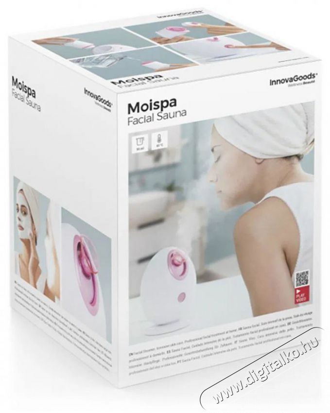 InnovaGoods Moispa elektromos arcszauna Sz&eacute;ps&eacute;g&aacute;pol&aacute;s / Eg&eacute;szs&eacute;g - Arc / bőr &aacute;pol&aacute;s - Arcszauna - 518793