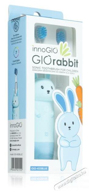 innoGIO GIORabbit Elektronikus sz&oacute;nikus fogkefe, k&eacute;k Sz&eacute;ps&eacute;g&aacute;pol&aacute;s / Eg&eacute;szs&eacute;g - Sz&aacute;j / fog &aacute;pol&aacute;s - Elektromos fogkefe - 524993