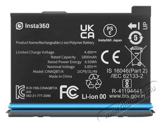 Insta360 X3 1800mAh kamera akkumul&aacute;tor Akkuk &eacute;s t&ouml;ltők - Li-ion akkumul&aacute;tor &eacute;s t&ouml;ltő (gy&aacute;ri) - Akku - 514554