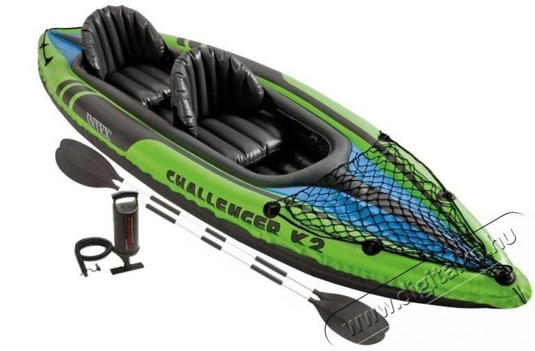 Intex Challenger K2 felf&uacute;jhat&oacute; kajak evezőkkel, Pumpa, 3.50m x 76cm, Z&ouml;ld/K&eacute;k H&aacute;ztart&aacute;s / Otthon / K&uuml;lt&eacute;r - J&aacute;t&eacute;k / Sport - V&iacute;zi j&aacute;t&eacute;k - 533543