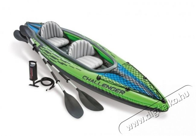 Intex Challenger K2 felf&uacute;jhat&oacute; kajak evezőkkel, Pumpa, 3.50m x 76cm, Z&ouml;ld/K&eacute;k H&aacute;ztart&aacute;s / Otthon / K&uuml;lt&eacute;r - J&aacute;t&eacute;k / Sport - V&iacute;zi j&aacute;t&eacute;k - 533543