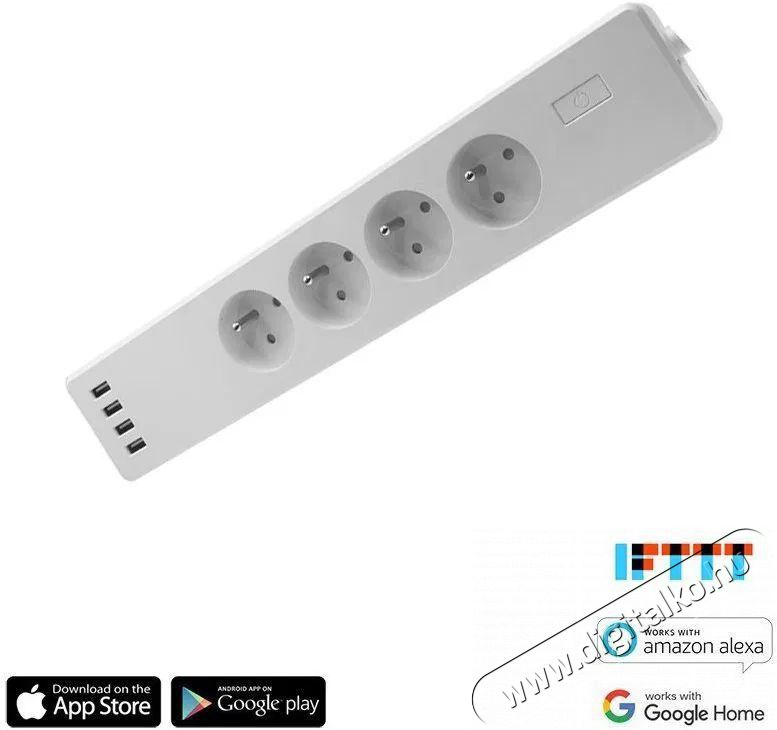 iQtech martLife WT004, Wi-Fi 4x foglalat + 4x USB, 10A H&aacute;ztart&aacute;s / Otthon / K&uuml;lt&eacute;r - Egy&eacute;b h&aacute;ztart&aacute;si term&eacute;k - 522170