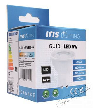 Iris Lighting GU105W3000K 5W 400lm 3000K GU10 LED f&eacute;nyforr&aacute;s H&aacute;ztart&aacute;s / Otthon / K&uuml;lt&eacute;r - Vil&aacute;g&iacute;t&aacute;s / elektromoss&aacute;g - GU10 foglalat&uacute; izz&oacute; - 386618