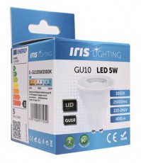 Iris Lighting GU105W3000K 5W 400lm 3000K GU10 LED f&eacute;nyforr&aacute;s H&aacute;ztart&aacute;s / Otthon / K&uuml;lt&eacute;r - Vil&aacute;g&iacute;t&aacute;s / elektromoss&aacute;g - GU10 foglalat&uacute; izz&oacute; - 386618