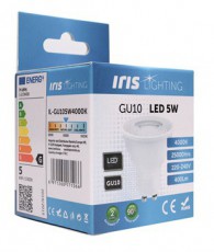 Iris Lighting GU105W4000K 5W 400lm 4000K GU10 LED f&eacute;nyforr&aacute;s H&aacute;ztart&aacute;s / Otthon / K&uuml;lt&eacute;r - Vil&aacute;g&iacute;t&aacute;s / elektromoss&aacute;g - GU10 foglalat&uacute; izz&oacute; - 386657