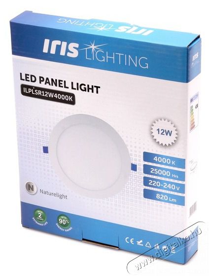 Iris Lighting PLSR-12W 12W/820lm/4000K &aacute;lmennyezeti k&ouml;r alak&uacute; LED panel H&aacute;ztart&aacute;s / Otthon / K&uuml;lt&eacute;r - Vil&aacute;g&iacute;t&aacute;s / elektromoss&aacute;g - Fali / mennyezeti l&aacute;mpa - 388189
