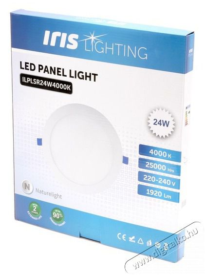 Iris Lighting PLSR-24W 24W/1920lm/4000K &aacute;lmennyezeti k&ouml;r alak&uacute; LED panel H&aacute;ztart&aacute;s / Otthon / K&uuml;lt&eacute;r - Vil&aacute;g&iacute;t&aacute;s / elektromoss&aacute;g - Fali / mennyezeti l&aacute;mpa - 388191
