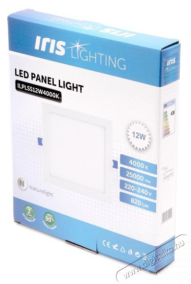 Iris Lighting PLSS-12W 12W/820lm/4000K &aacute;lmennyezeti n&eacute;gyzet alak&uacute; led panel H&aacute;ztart&aacute;s / Otthon / K&uuml;lt&eacute;r - Vil&aacute;g&iacute;t&aacute;s / elektromoss&aacute;g - Fali / mennyezeti l&aacute;mpa - 388192