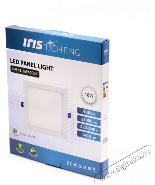 Iris Lighting PLSS-18W 18W/1440lm/4000K &aacute;lmennyezeti n&eacute;gyzet alak&uacute; led panel H&aacute;ztart&aacute;s / Otthon / K&uuml;lt&eacute;r - Vil&aacute;g&iacute;t&aacute;s / elektromoss&aacute;g - Fali / mennyezeti l&aacute;mpa - 388193