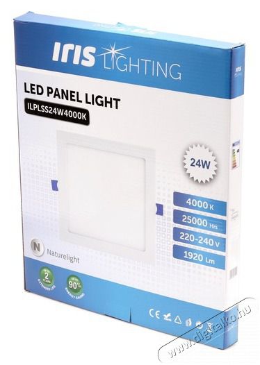 Iris Lighting PLSS-24W 24W/1920lm/4000K &aacute;lmennyezeti n&eacute;gyzet alak&uacute; LED panel H&aacute;ztart&aacute;s / Otthon / K&uuml;lt&eacute;r - Vil&aacute;g&iacute;t&aacute;s / elektromoss&aacute;g - Fali / mennyezeti l&aacute;mpa - 388194