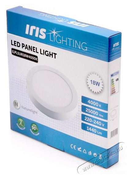 Iris Lighting PLSUR-18W 18/1440lm/4000K mennyezeti k&ouml;r alak&uacute; LED panel H&aacute;ztart&aacute;s / Otthon / K&uuml;lt&eacute;r - Vil&aacute;g&iacute;t&aacute;s / elektromoss&aacute;g - Fali / mennyezeti l&aacute;mpa - 388186