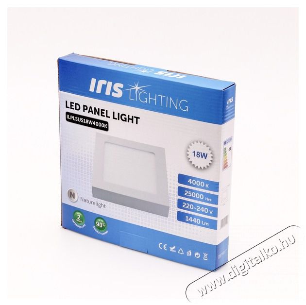 Iris Lighting PLSUS-18W 18W/1440lm/4000K mennyezeti n&eacute;gyzet alak&uacute; LED panel H&aacute;ztart&aacute;s / Otthon / K&uuml;lt&eacute;r - Vil&aacute;g&iacute;t&aacute;s / elektromoss&aacute;g - Fali / mennyezeti l&aacute;mpa - 388184