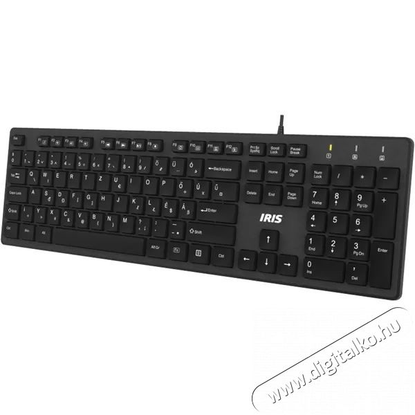 Iris B-23 USB fekete Slim billentyűzet Iroda &eacute;s sz&aacute;m&iacute;t&aacute;stechnika - Billentyűzet / billentyűzet szett - Vezet&eacute;kes - 384914