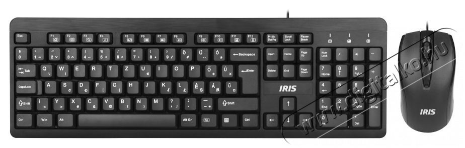 Iris C-13 USB fekete billentyűzet + eg&eacute;r Iroda &eacute;s sz&aacute;m&iacute;t&aacute;stechnika - Billentyűzet / billentyűzet szett - Vezet&eacute;k n&eacute;lk&uuml;li - 384911