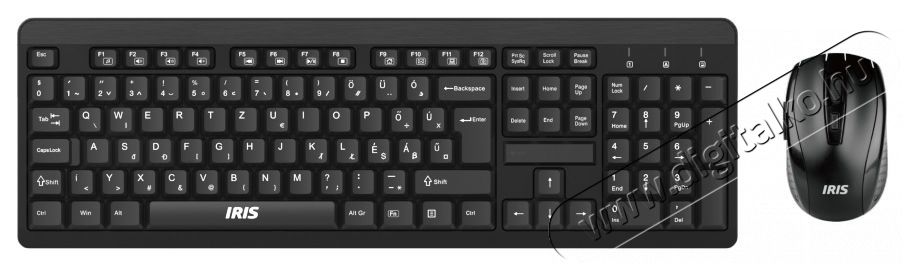 Iris C-25 vezet&eacute;k n&eacute;lk&uuml;li fekete billentyűzet + eg&eacute;r Iroda &eacute;s sz&aacute;m&iacute;t&aacute;stechnika - Billentyűzet / billentyűzet szett - Vezet&eacute;k n&eacute;lk&uuml;li - 384909