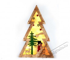 Iris Fenyőfa alakú Télapó mintás/20x29,5x4,5cm/meleg fehér LED-es fa fénydekoráció Háztartás / Otthon / Kültér - Világítás / elektromosság - Hangulat teremtő világítás - 388665