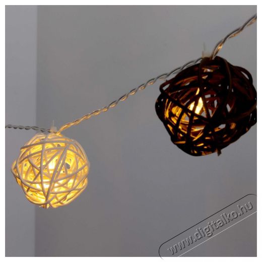 Iris G&ouml;mb alak&uacute; fonott/rattan/4m/feh&eacute;r + barna/20db LED-es/3xAA elemes f&eacute;nydekor&aacute;ci&oacute; H&aacute;ztart&aacute;s / Otthon / K&uuml;lt&eacute;r - Vil&aacute;g&iacute;t&aacute;s / elektromoss&aacute;g - Led szalag / f&eacute;nyf&uuml;z&eacute;r - 388946