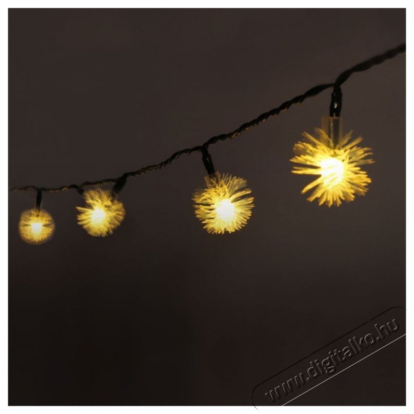 Iris Z&uacute;zmara alak&uacute; 3cm/6m/IPX3 szabv&aacute;nyos/meleg feh&eacute;r/30db LED-es/napelemes f&eacute;nydekor&aacute;ci&oacute; H&aacute;ztart&aacute;s / Otthon / K&uuml;lt&eacute;r - Vil&aacute;g&iacute;t&aacute;s / elektromoss&aacute;g - Led szalag / f&eacute;nyf&uuml;z&eacute;r - 388931