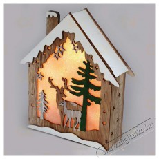 Iris Faház alakú rénszarvas mintás meleg fehér LED-es fa fénydekoráció Háztartás / Otthon / Kültér - Világítás / elektromosság - Hangulat teremtő világítás - 388657