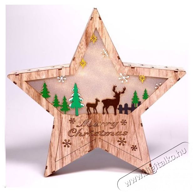 Iris Csillag alak&uacute; r&eacute;nszarvas mint&aacute;s/30x30cm/meleg feh&eacute;r LED-es fa f&eacute;nydekor&aacute;ci&oacute; H&aacute;ztart&aacute;s / Otthon / K&uuml;lt&eacute;r - Vil&aacute;g&iacute;t&aacute;s / elektromoss&aacute;g - Hangulat teremtő vil&aacute;g&iacute;t&aacute;s - 389022