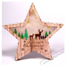 Iris Csillag alak&uacute; r&eacute;nszarvas mint&aacute;s/30x30cm/meleg feh&eacute;r LED-es fa f&eacute;nydekor&aacute;ci&oacute; H&aacute;ztart&aacute;s / Otthon / K&uuml;lt&eacute;r - Vil&aacute;g&iacute;t&aacute;s / elektromoss&aacute;g - Hangulat teremtő vil&aacute;g&iacute;t&aacute;s - 389022