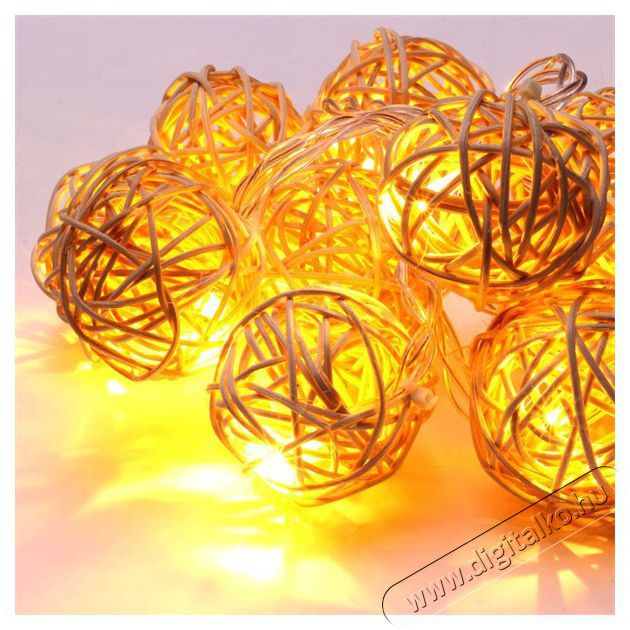 Iris G&ouml;mb alak&uacute; fonott/rattan/1,5m/meleg feh&eacute;r/10db LED-es/3xAA elemes f&eacute;nydekor&aacute;ci&oacute; H&aacute;ztart&aacute;s / Otthon / K&uuml;lt&eacute;r - Vil&aacute;g&iacute;t&aacute;s / elektromoss&aacute;g - Led szalag / f&eacute;nyf&uuml;z&eacute;r - 388526