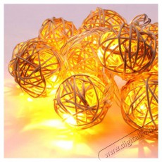 Iris G&ouml;mb alak&uacute; fonott/rattan/1,5m/meleg feh&eacute;r/10db LED-es/3xAA elemes f&eacute;nydekor&aacute;ci&oacute; H&aacute;ztart&aacute;s / Otthon / K&uuml;lt&eacute;r - Vil&aacute;g&iacute;t&aacute;s / elektromoss&aacute;g - Led szalag / f&eacute;nyf&uuml;z&eacute;r - 388526