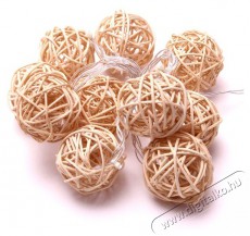 Iris G&ouml;mb alak&uacute; fonott/rattan/1,5m/meleg feh&eacute;r/10db LED-es/3xAA elemes f&eacute;nydekor&aacute;ci&oacute; H&aacute;ztart&aacute;s / Otthon / K&uuml;lt&eacute;r - Vil&aacute;g&iacute;t&aacute;s / elektromoss&aacute;g - Led szalag / f&eacute;nyf&uuml;z&eacute;r - 388526