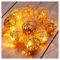 Iris G&ouml;mb alak&uacute; fonott/rattan/1,5m/meleg feh&eacute;r/10db LED-es/3xAA elemes f&eacute;nydekor&aacute;ci&oacute; H&aacute;ztart&aacute;s / Otthon / K&uuml;lt&eacute;r - Vil&aacute;g&iacute;t&aacute;s / elektromoss&aacute;g - Led szalag / f&eacute;nyf&uuml;z&eacute;r - 388526