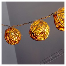 Iris G&ouml;mb alak&uacute; fonott/rattan/1,5m/meleg feh&eacute;r/10db LED-es/3xAA elemes f&eacute;nydekor&aacute;ci&oacute; H&aacute;ztart&aacute;s / Otthon / K&uuml;lt&eacute;r - Vil&aacute;g&iacute;t&aacute;s / elektromoss&aacute;g - Led szalag / f&eacute;nyf&uuml;z&eacute;r - 388526