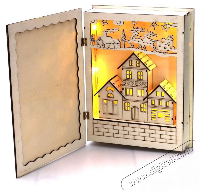 Iris Kar&aacute;csonyi k&ouml;nyv mint&aacute;s 44,5x30cm/meleg feh&eacute;r LED-es fa kinyithat&oacute; f&eacute;nydekor&aacute;ci&oacute; H&aacute;ztart&aacute;s / Otthon / K&uuml;lt&eacute;r - Vil&aacute;g&iacute;t&aacute;s / elektromoss&aacute;g - Hangulat teremtő vil&aacute;g&iacute;t&aacute;s - 388952
