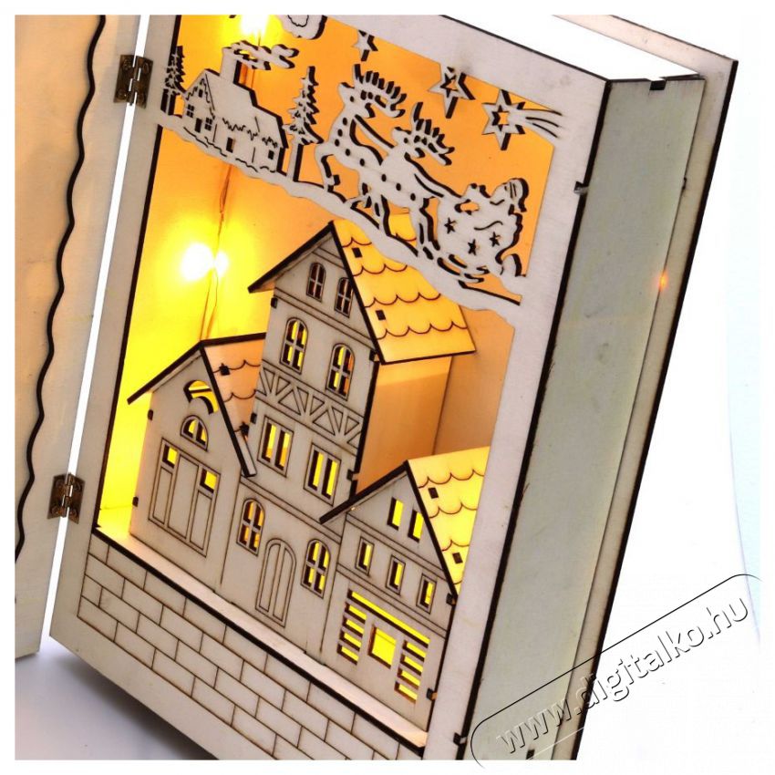 Iris Kar&aacute;csonyi k&ouml;nyv mint&aacute;s 44,5x30cm/meleg feh&eacute;r LED-es fa kinyithat&oacute; f&eacute;nydekor&aacute;ci&oacute; H&aacute;ztart&aacute;s / Otthon / K&uuml;lt&eacute;r - Vil&aacute;g&iacute;t&aacute;s / elektromoss&aacute;g - Hangulat teremtő vil&aacute;g&iacute;t&aacute;s - 388952