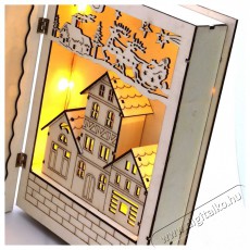 Iris Karácsonyi könyv mintás 44,5x30cm/meleg fehér LED-es fa kinyitható fénydekoráció Háztartás / Otthon / Kültér - Világítás / elektromosság - Hangulat teremtő világítás - 388952