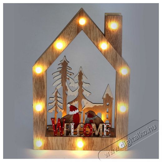 Iris Kar&aacute;csonyi h&aacute;z alak&uacute; madarak mint&aacute;s/20x30x5,5cm/meleg feh&eacute;r LED-es fa f&eacute;nydekor&aacute;ci&oacute; H&aacute;ztart&aacute;s / Otthon / K&uuml;lt&eacute;r - Vil&aacute;g&iacute;t&aacute;s / elektromoss&aacute;g - Hangulat teremtő vil&aacute;g&iacute;t&aacute;s - 389027