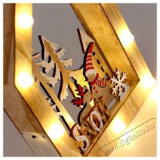 Iris Kar&aacute;csonyi h&aacute;z alak&uacute; T&eacute;lap&oacute;-r&eacute;nszarvas mint&aacute;s/20x30x5,5cm/meleg feh&eacute;r LED-es fa f&eacute;nydekor&aacute;ci&oacute; H&aacute;ztart&aacute;s / Otthon / K&uuml;lt&eacute;r - Vil&aacute;g&iacute;t&aacute;s / elektromoss&aacute;g - Hangulat teremtő vil&aacute;g&iacute;t&aacute;s - 389029