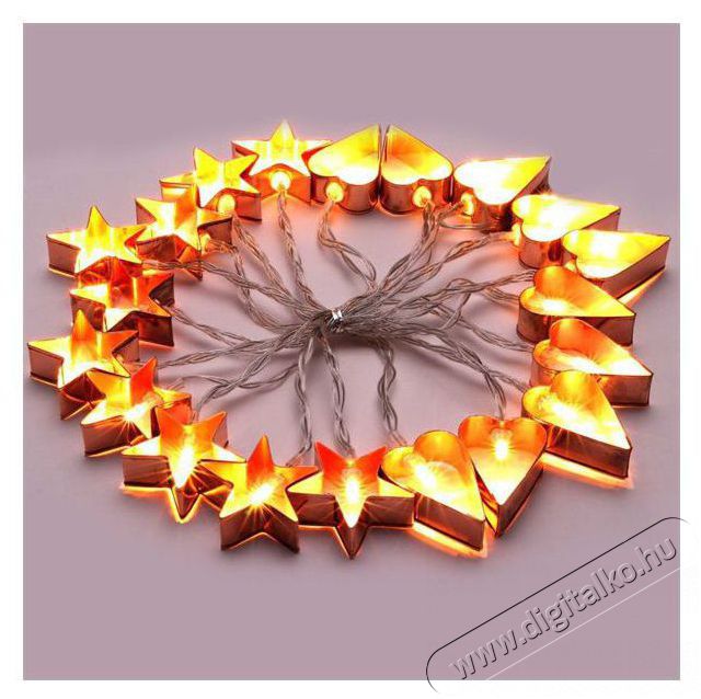 Iris Csillag+sz&iacute;v alak&uacute; f&eacute;m 4m 20db LED-es/USB-s f&eacute;nydekor&aacute;ci&oacute; - meleg feh&eacute;r H&aacute;ztart&aacute;s / Otthon / K&uuml;lt&eacute;r - Vil&aacute;g&iacute;t&aacute;s / elektromoss&aacute;g - Led szalag / f&eacute;nyf&uuml;z&eacute;r - 388960