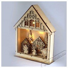 Iris Kar&aacute;csonyi h&aacute;z alak&uacute; 23,5x29cm/meleg feh&eacute;r LED-es fa f&eacute;nydekor&aacute;ci&oacute; H&aacute;ztart&aacute;s / Otthon / K&uuml;lt&eacute;r - Vil&aacute;g&iacute;t&aacute;s / elektromoss&aacute;g - Hangulat teremtő vil&aacute;g&iacute;t&aacute;s - 389026