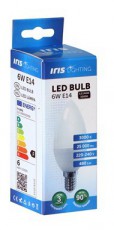 Iris Lighting E14 C37 6W/3000K/540lm gyertya LED f&eacute;nyforr&aacute;s H&aacute;ztart&aacute;s / Otthon / K&uuml;lt&eacute;r - Vil&aacute;g&iacute;t&aacute;s / elektromoss&aacute;g - E14 foglalat&uacute; izz&oacute; - 476750