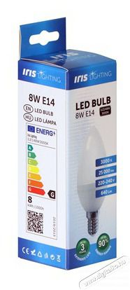 Iris Lighting E14 C37 8W/3000K/640lm gyertya LED f&eacute;nyforr&aacute;s H&aacute;ztart&aacute;s / Otthon / K&uuml;lt&eacute;r - Vil&aacute;g&iacute;t&aacute;s / elektromoss&aacute;g - E14 foglalat&uacute; izz&oacute; - 476751