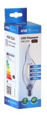 Iris Lighting Filament Bulb Longtip E14 FLCT35 4W/3000K/360lm aranysz&iacute;nű gyertya LED f&eacute;nyforr&aacute;s H&aacute;ztart&aacute;s / Otthon / K&uuml;lt&eacute;r - Vil&aacute;g&iacute;t&aacute;s / elektromoss&aacute;g - E14 foglalat&uacute; izz&oacute; - 476735