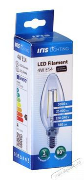 Iris Lighting Filament Candle Bulb E14 FLC35 4W/3000K/360lm gyertya LED f&eacute;nyforr&aacute;s H&aacute;ztart&aacute;s / Otthon / K&uuml;lt&eacute;r - Vil&aacute;g&iacute;t&aacute;s / elektromoss&aacute;g - E14 foglalat&uacute; izz&oacute; - 476734