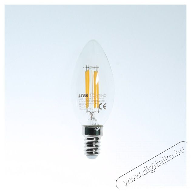 Iris Lighting Filament Candle Bulb E14 FLC35 4W/3000K/360lm gyertya LED f&eacute;nyforr&aacute;s H&aacute;ztart&aacute;s / Otthon / K&uuml;lt&eacute;r - Vil&aacute;g&iacute;t&aacute;s / elektromoss&aacute;g - E14 foglalat&uacute; izz&oacute; - 476734
