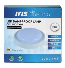 Iris Lighting ML-CELCPROOF 24W/3000K/2200lm IP44 feh&eacute;r LED mennyezeti l&aacute;mpa H&aacute;ztart&aacute;s / Otthon / K&uuml;lt&eacute;r - Vil&aacute;g&iacute;t&aacute;s / elektromoss&aacute;g - Fali / mennyezeti l&aacute;mpa - 476739