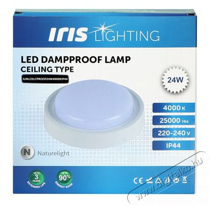 Iris Lighting ML-CELCPROOF 24W/4000K/2200lm IP44 feh&eacute;r LED mennyezeti l&aacute;mpa H&aacute;ztart&aacute;s / Otthon / K&uuml;lt&eacute;r - Vil&aacute;g&iacute;t&aacute;s / elektromoss&aacute;g - Fali / mennyezeti l&aacute;mpa - 476740