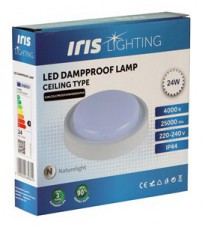 Iris Lighting ML-CELCPROOF 24W/4000K/2200lm IP44 feh&eacute;r LED mennyezeti l&aacute;mpa H&aacute;ztart&aacute;s / Otthon / K&uuml;lt&eacute;r - Vil&aacute;g&iacute;t&aacute;s / elektromoss&aacute;g - Fali / mennyezeti l&aacute;mpa - 476740