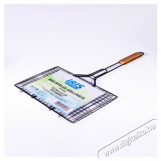 Iris KT-203 BBQ nyeles grillr&aacute;cs 34cm x 22cm r&aacute;csm&eacute;rettel H&aacute;ztart&aacute;s / Otthon / K&uuml;lt&eacute;r - K&uuml;lt&eacute;r / kerti term&eacute;k / grill - Kerti grill kieg&eacute;sz&iacute;tő - 505107